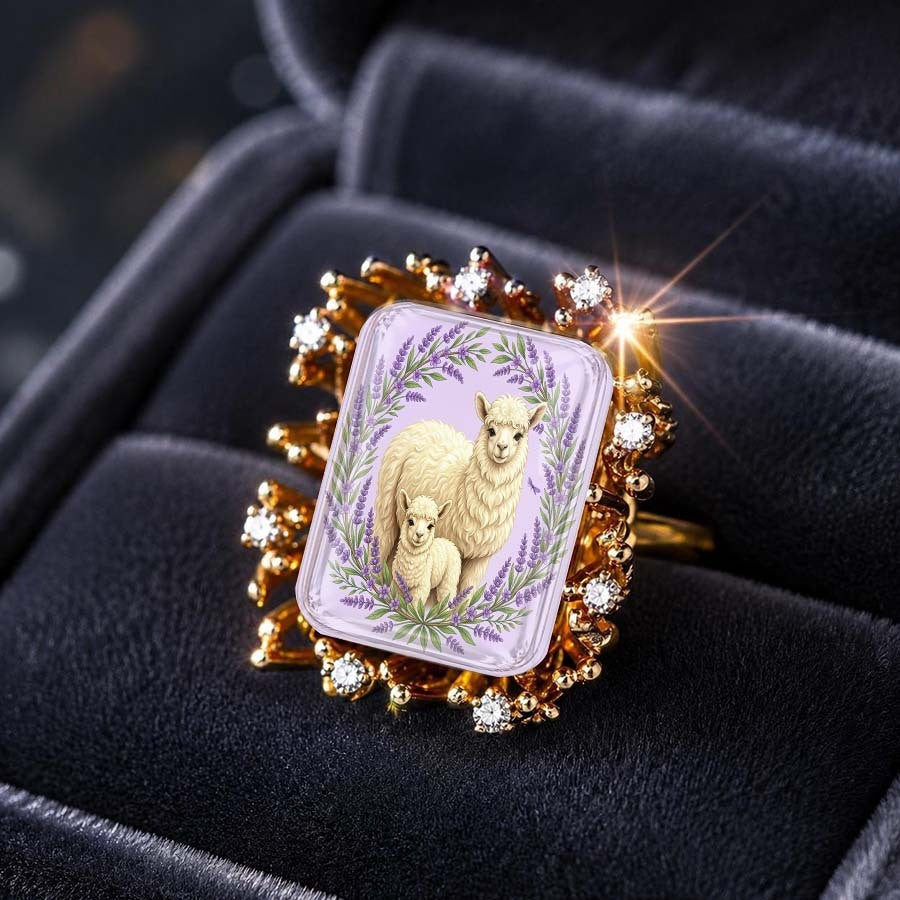 Lavender Alpaca Ring