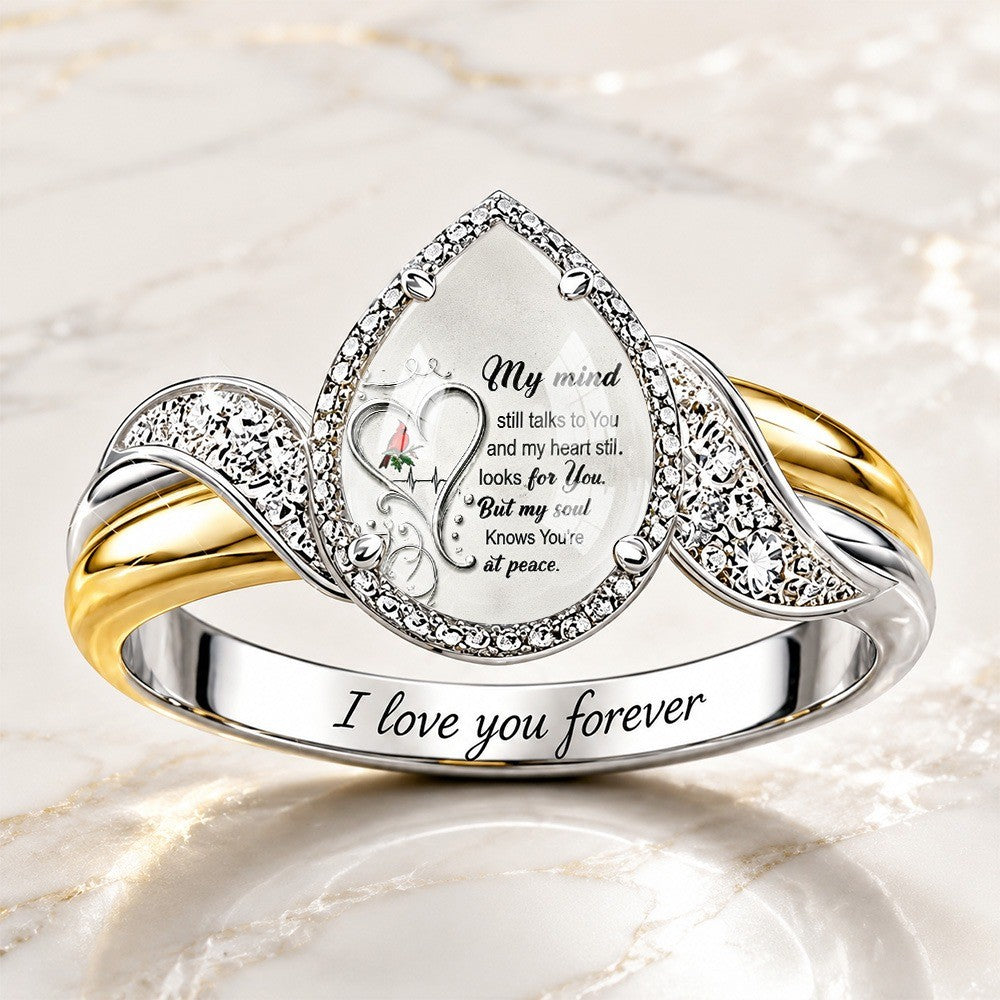 Message Teardrop Wrap Ring