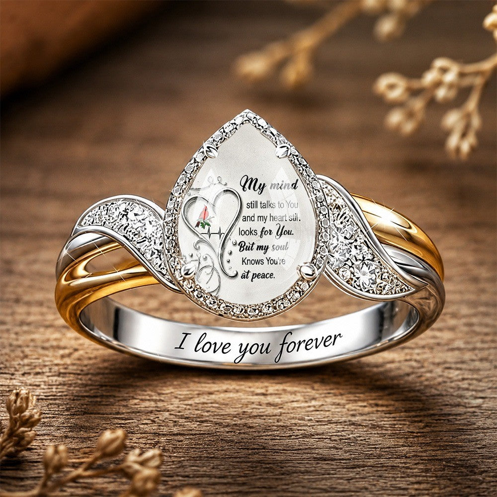 Message Teardrop Wrap Ring