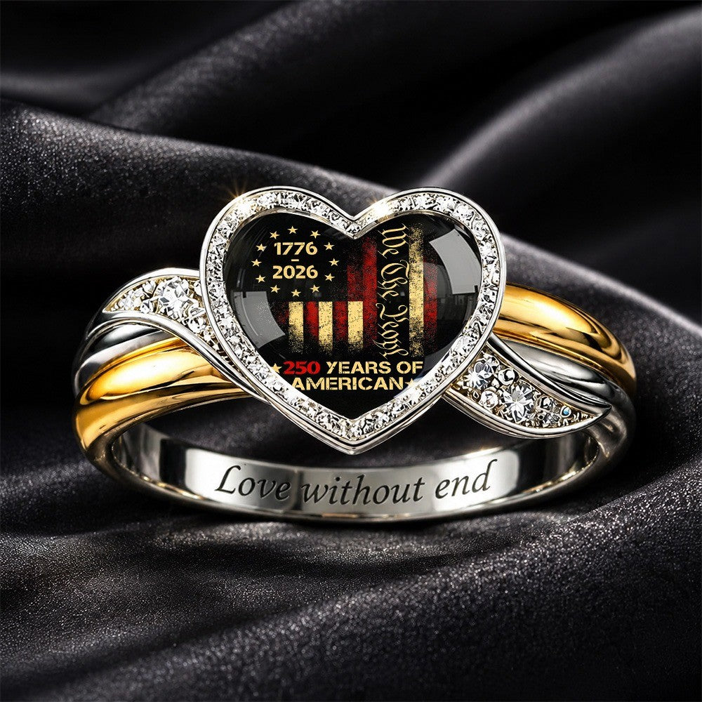 Patriotic Heart Statement Ring
