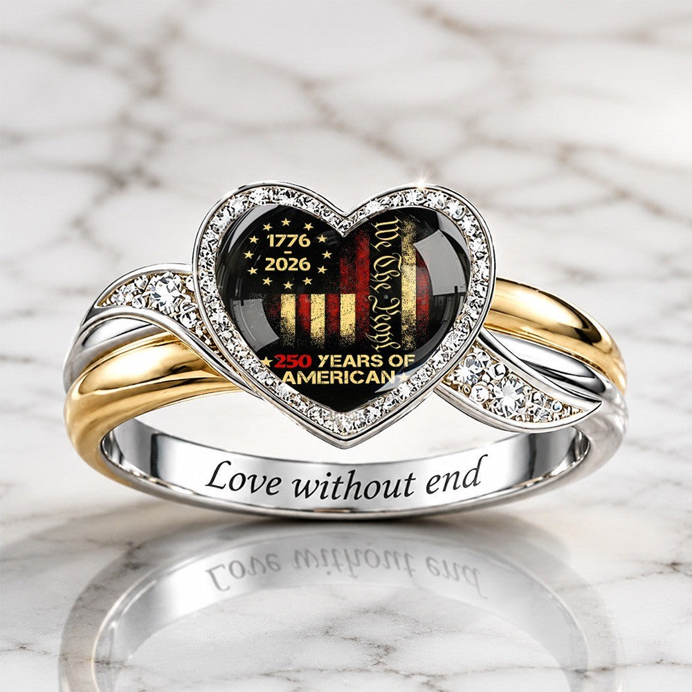 Patriotic Heart Statement Ring