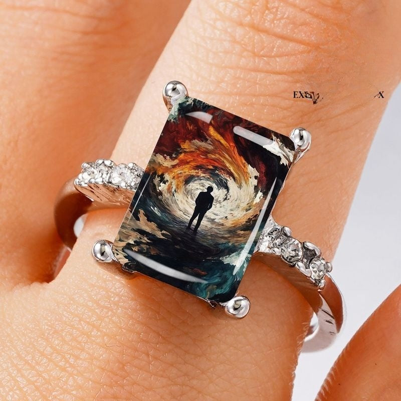 Abstract Art Rectangular Ring