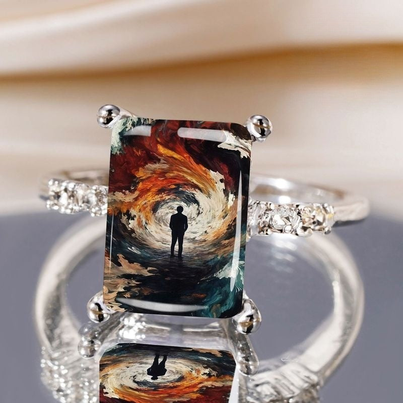 Abstract Art Rectangular Ring