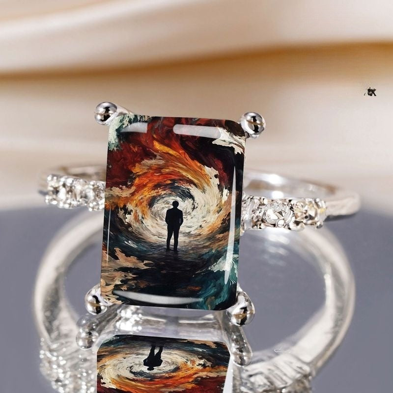 Abstract Art Rectangular Ring