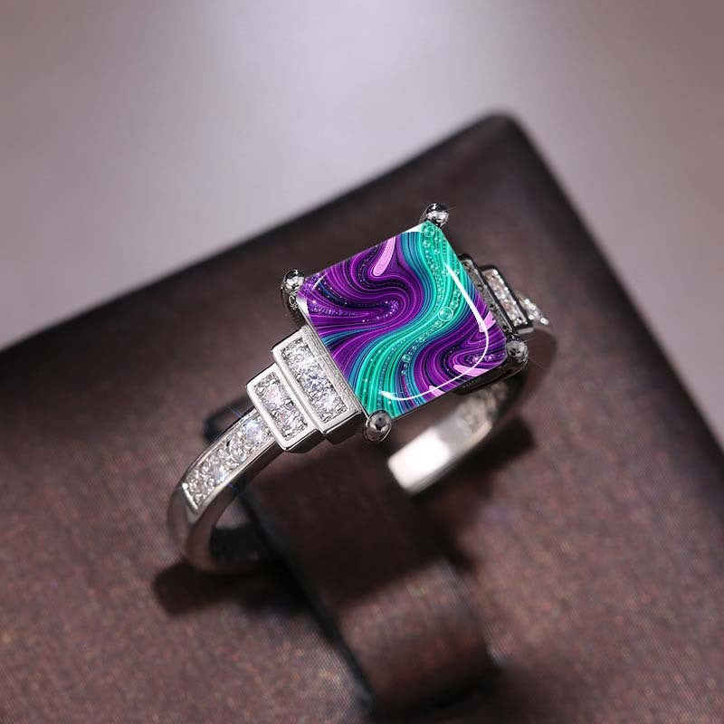 Purple Swirl Square Ring