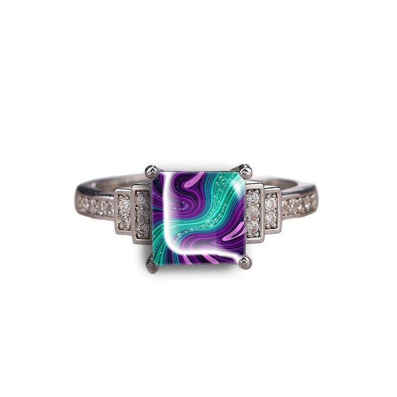 Purple Swirl Square Ring