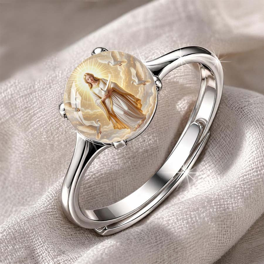 Angel & Dove Cabochon Ring