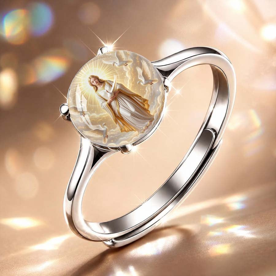 Angel & Dove Cabochon Ring