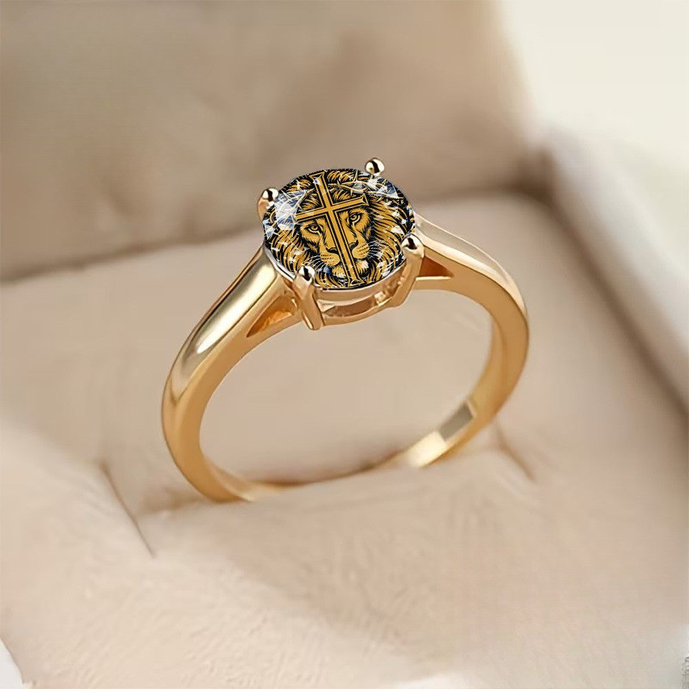Lion & Cross Statement Ring
