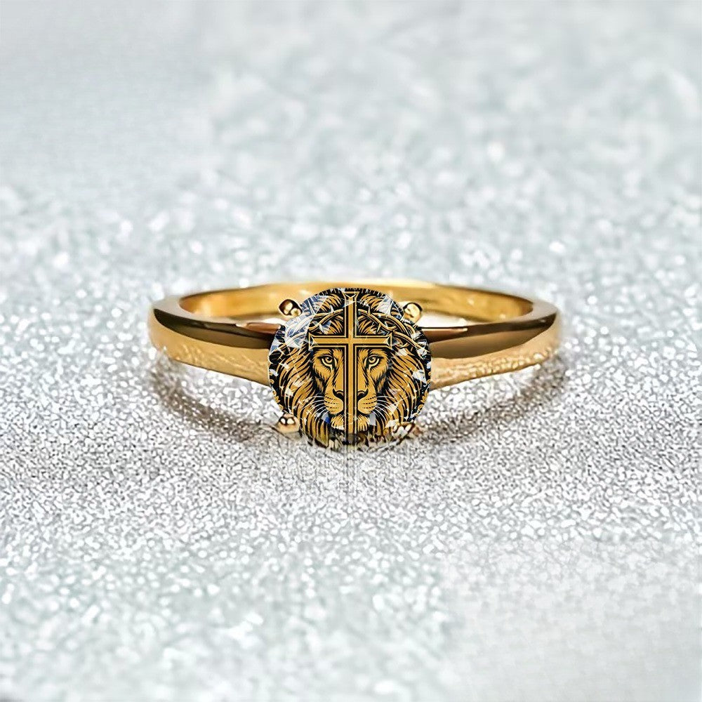 Lion & Cross Statement Ring