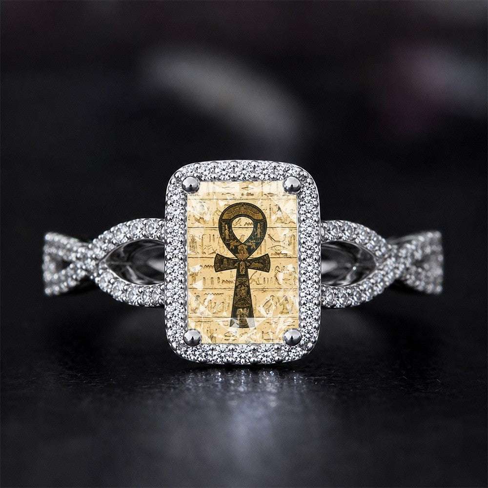Ankh Square Statement Ring