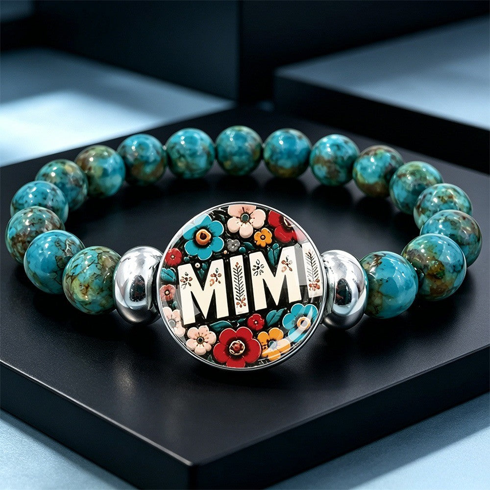 Floral Mim Turquoise Bead Bracelet