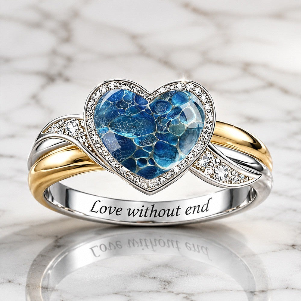 Blue Heart Statement Ring