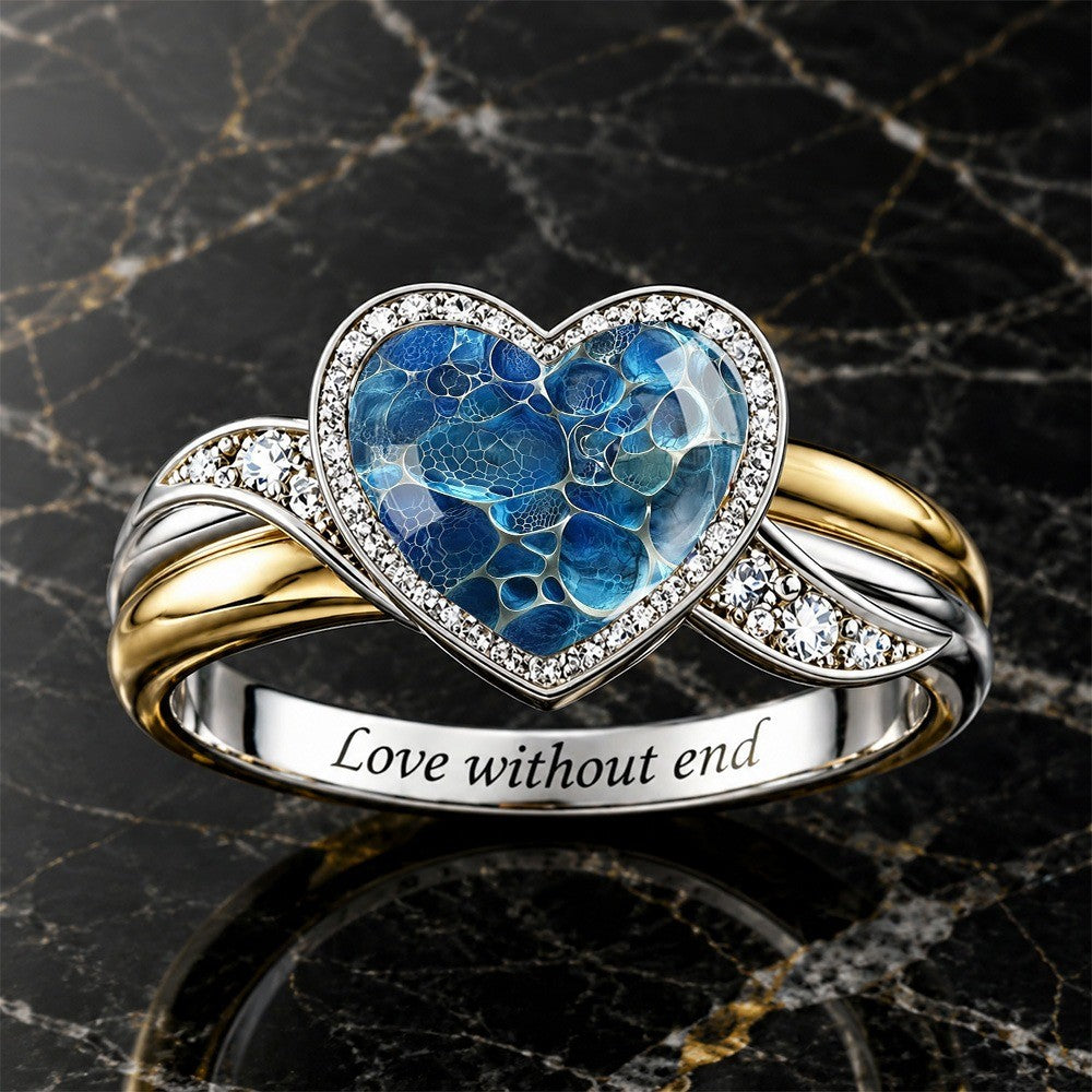 Blue Heart Statement Ring