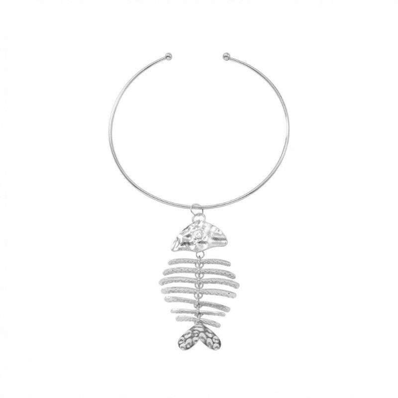 Fish Skeleton Pendant Necklace