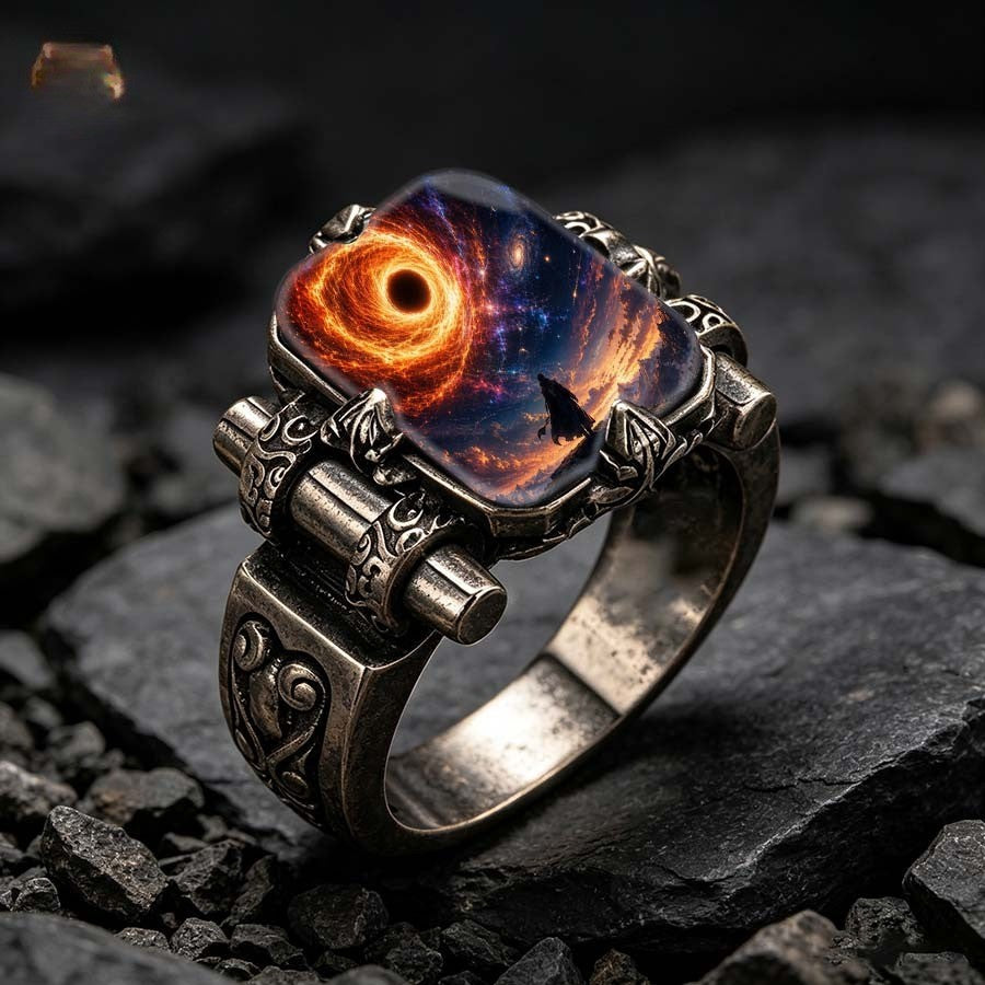 Black Hole Galaxy Square Ring