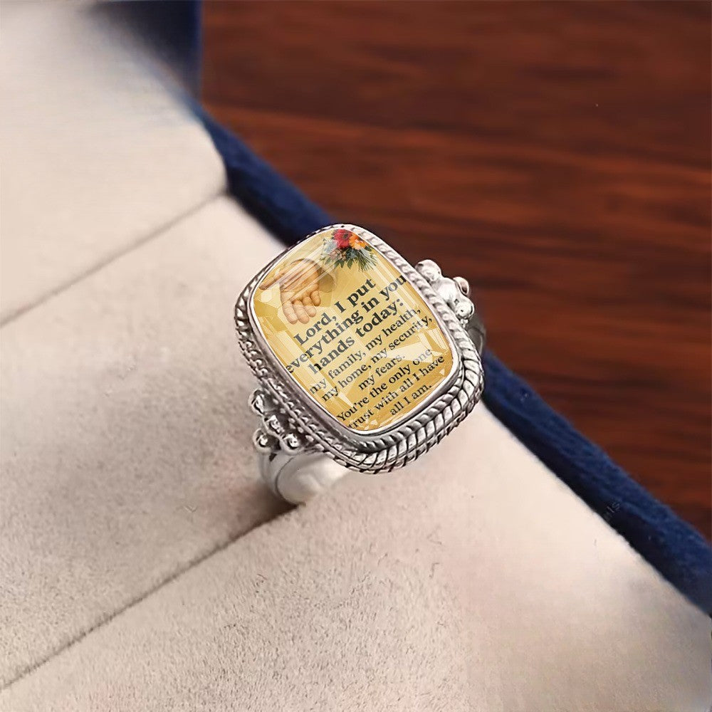 Scripture & Hands Square Ring