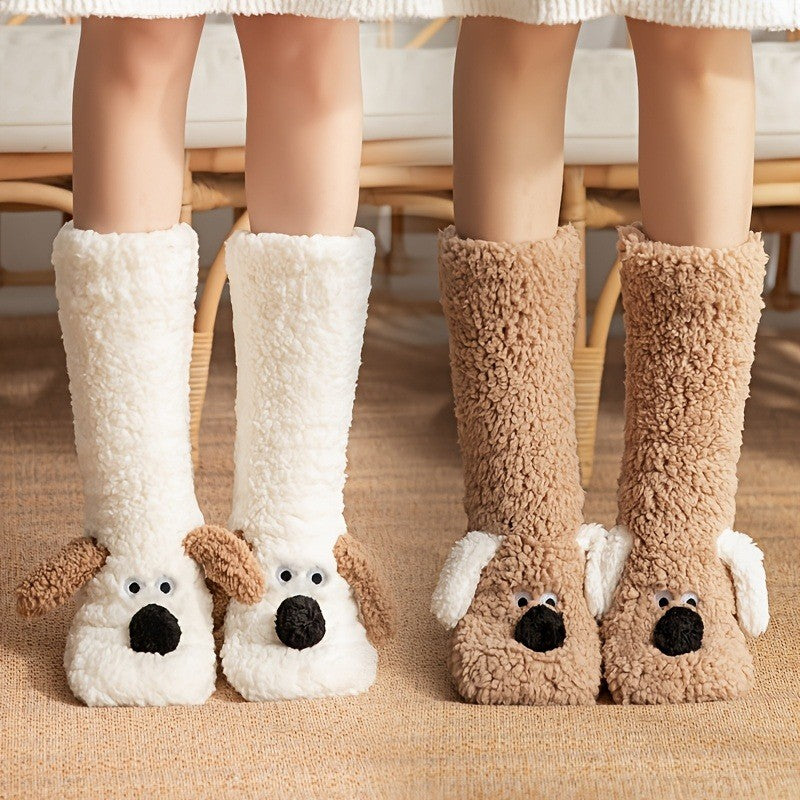 Puppy Face Plush Socks