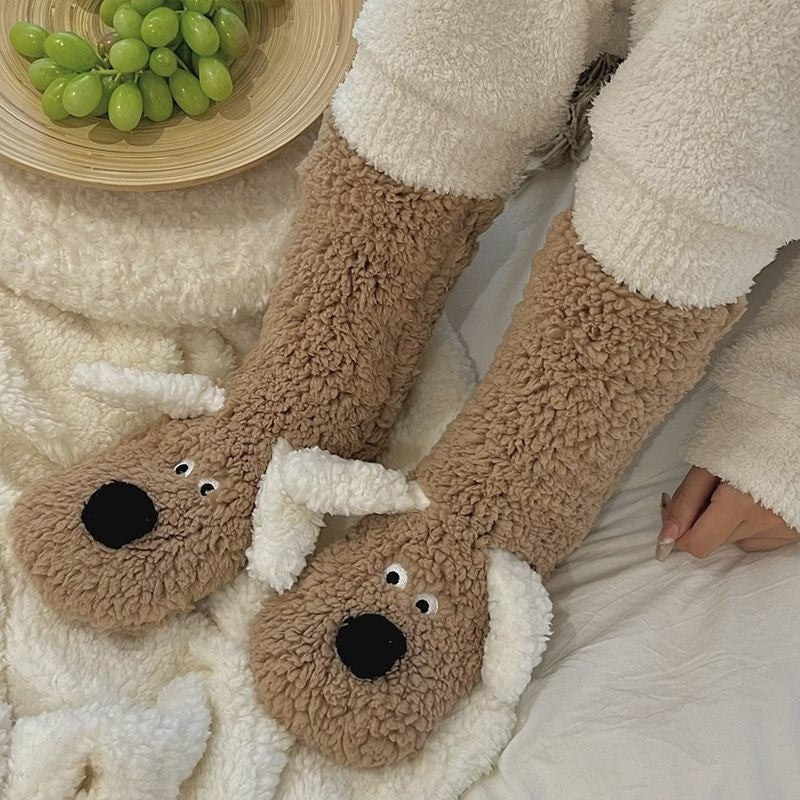 Puppy Face Plush Socks