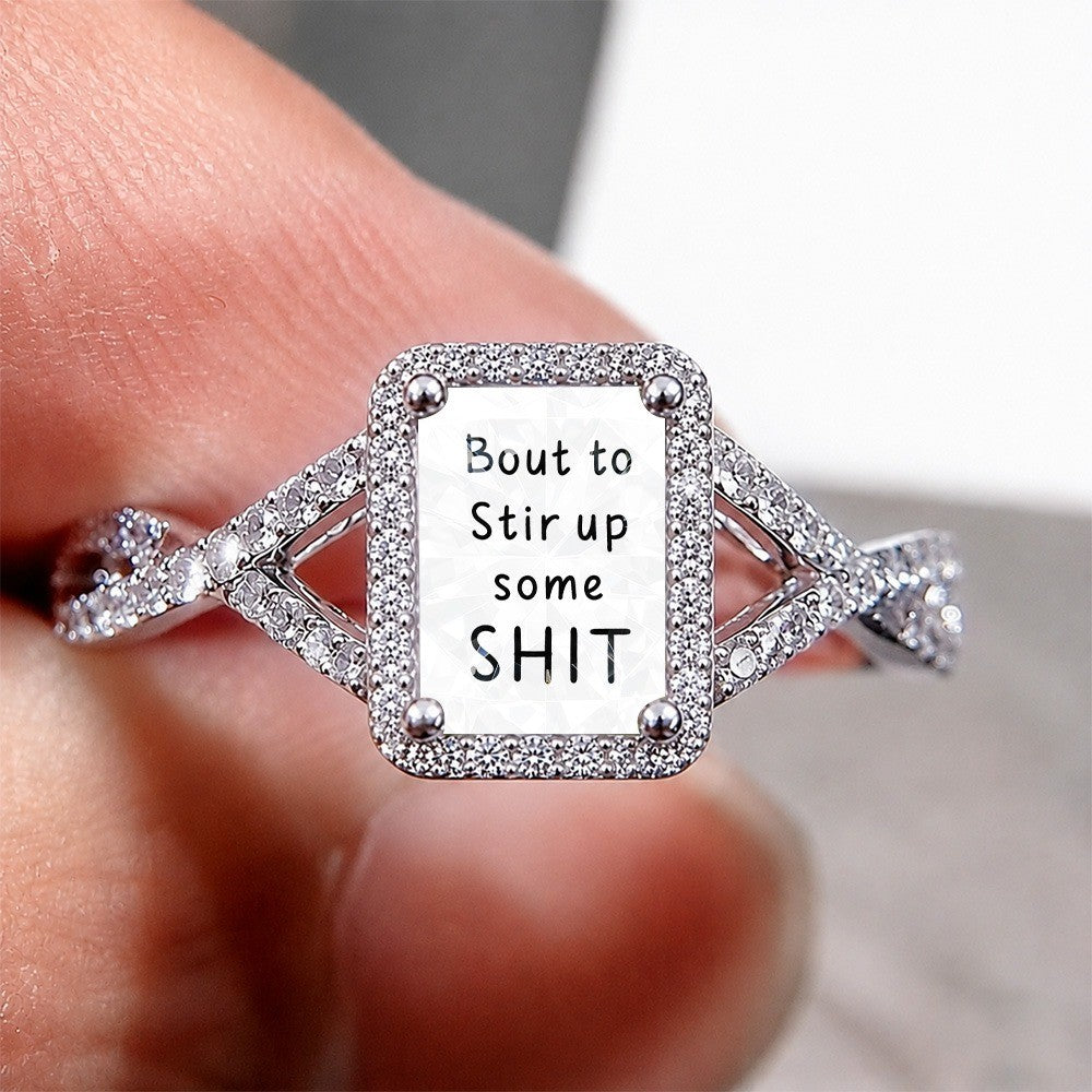 Stir Things Up Square Statement Ring