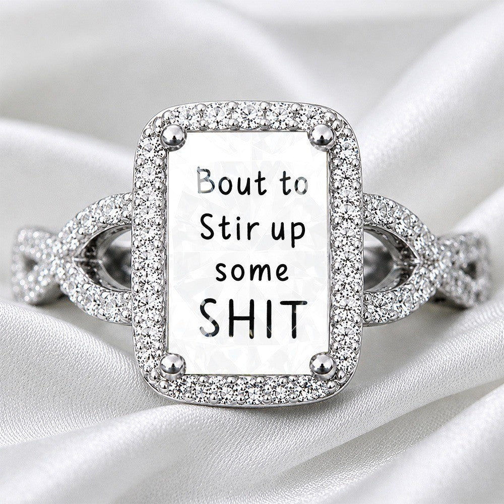Stir Things Up Square Statement Ring