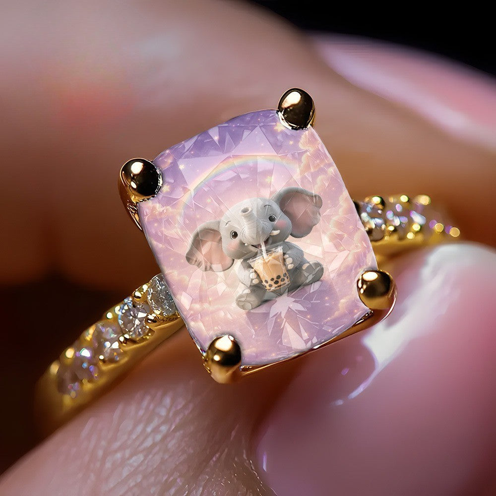 Purple Elephant Square Ring