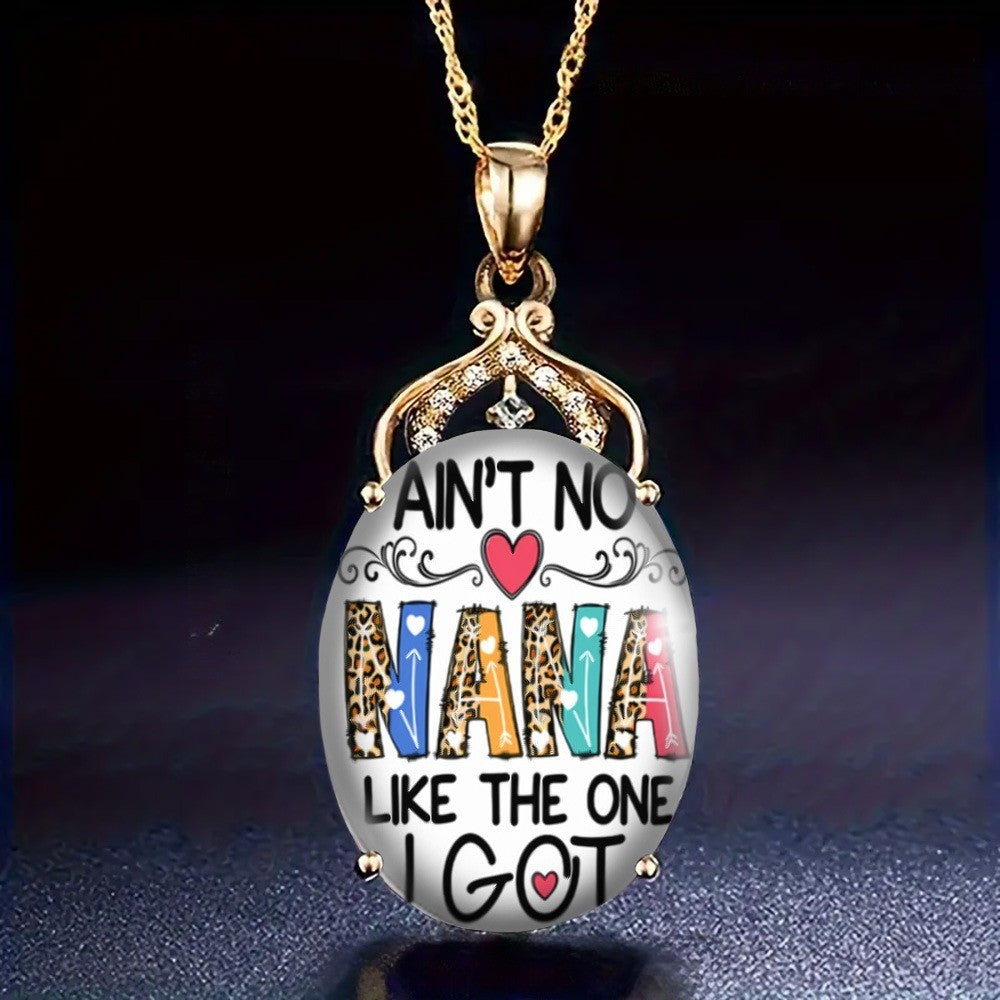 Colorful Nana Oval Pendant Necklace