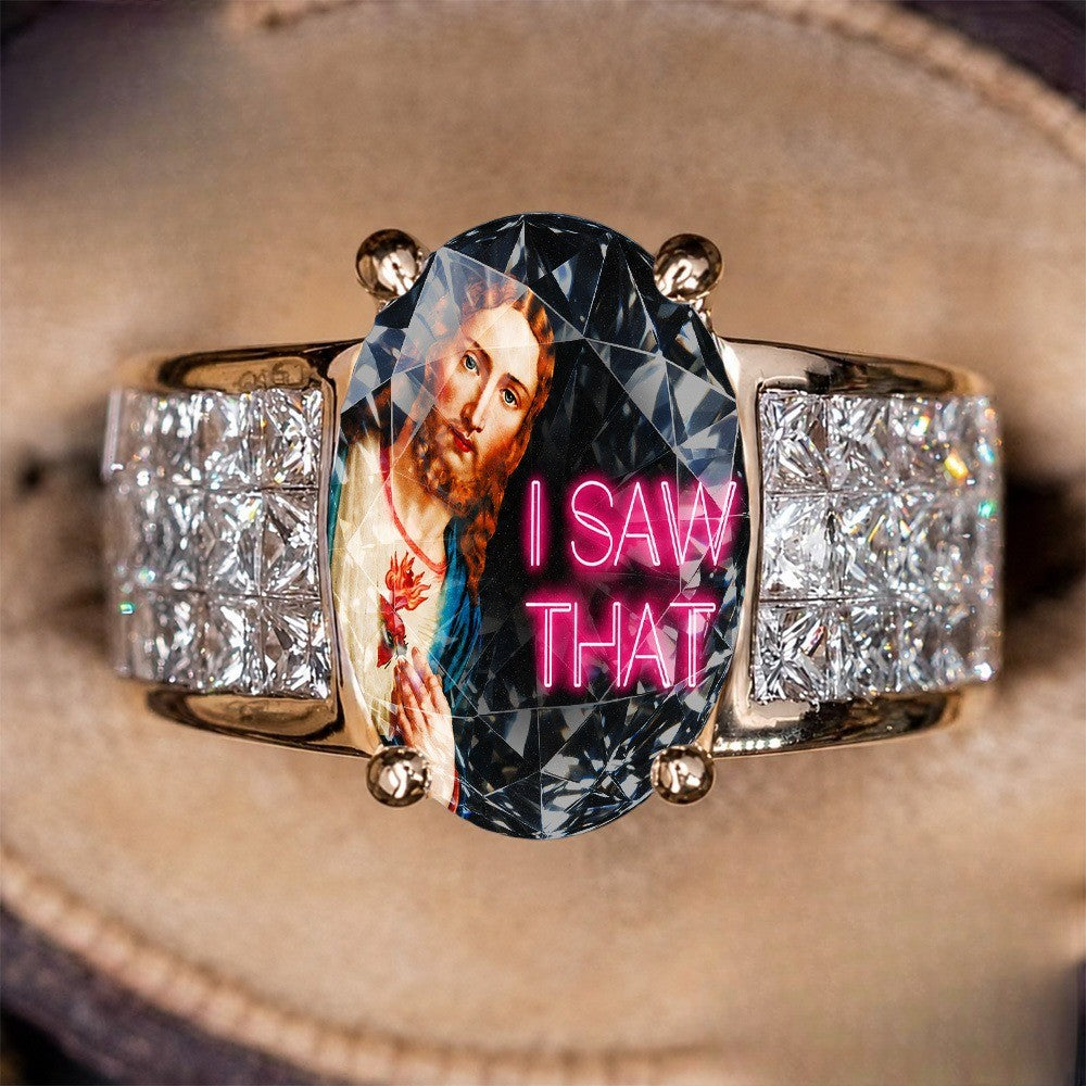 Neon Sacred Heart Statement Ring