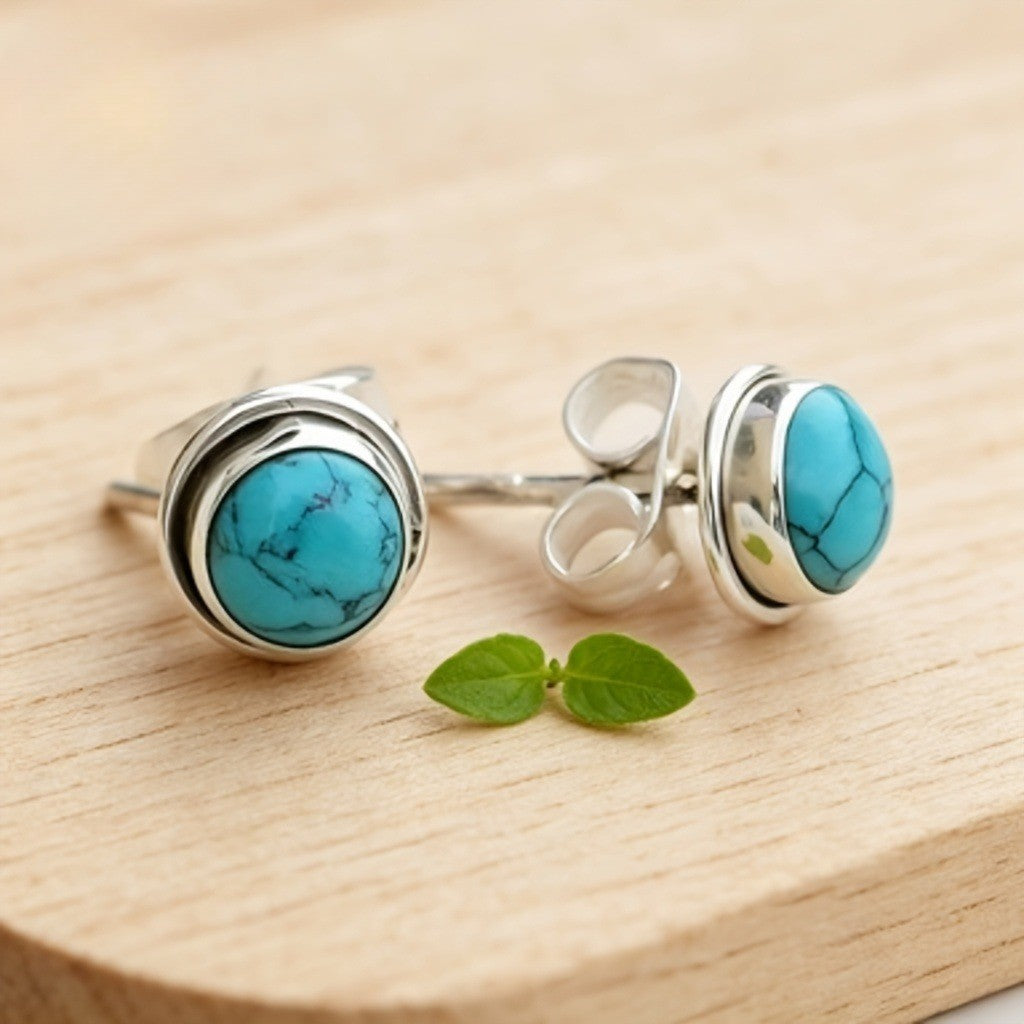 Turquoise Circle Earrings