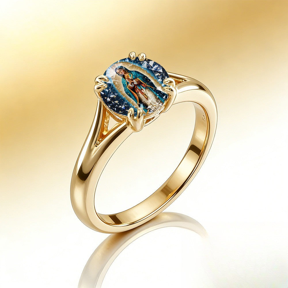 Virgin Mary Twisted Arm Ring
