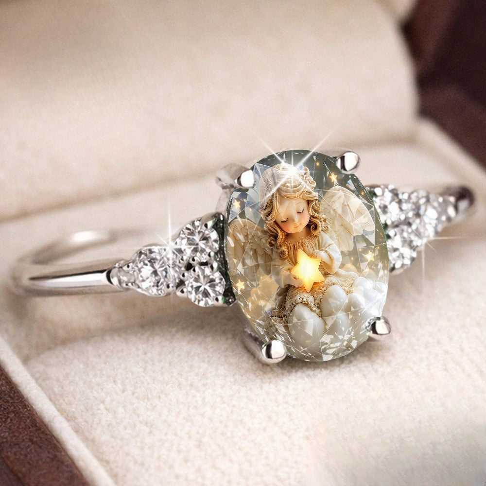 Angel Star Oval Ring