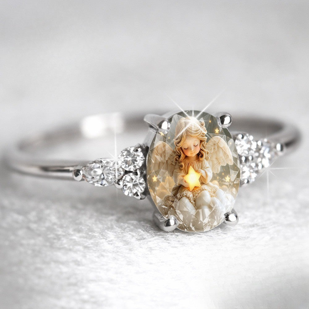 Angel Star Oval Ring