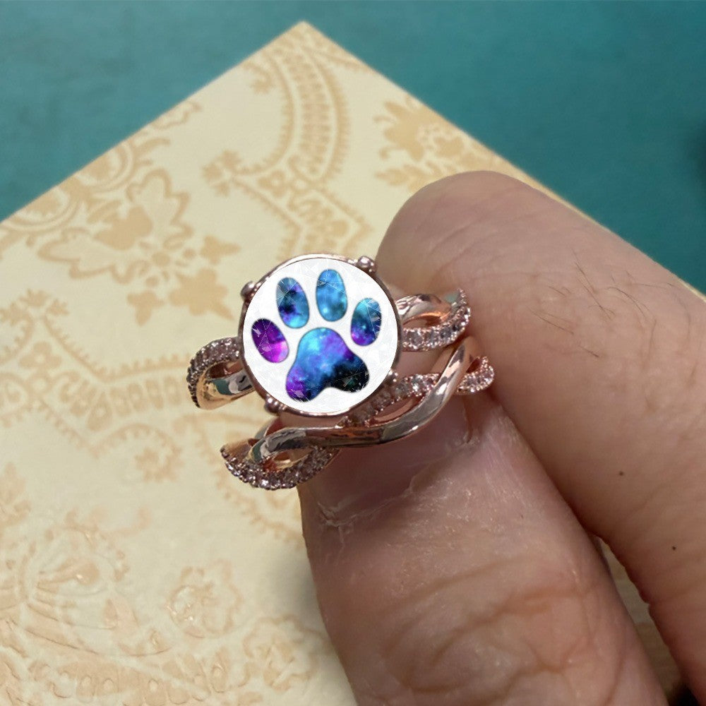 Galaxy Paw Print Ring