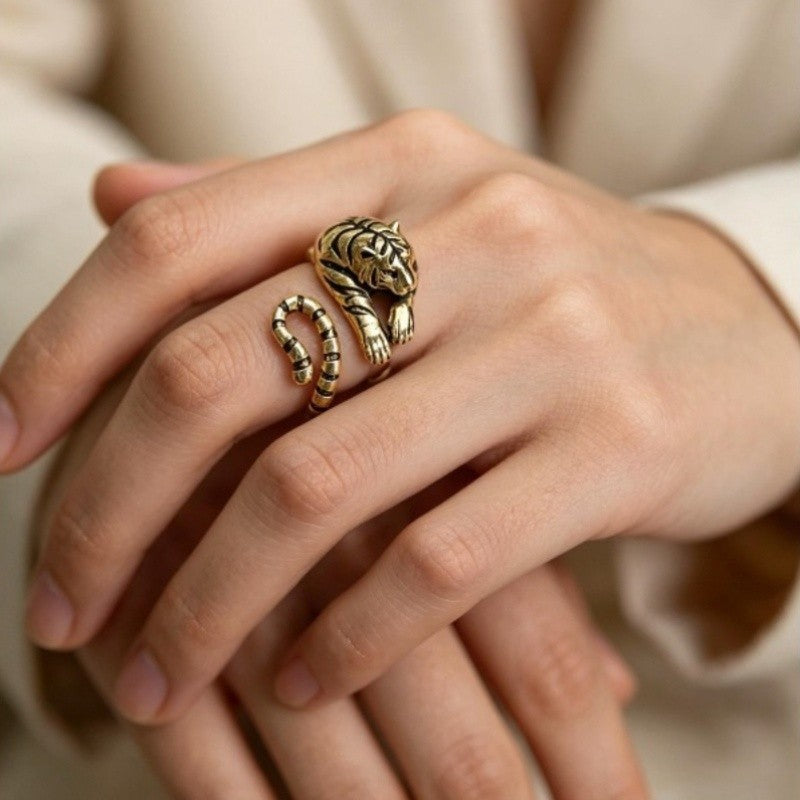 Striped Tiger Statement Ring