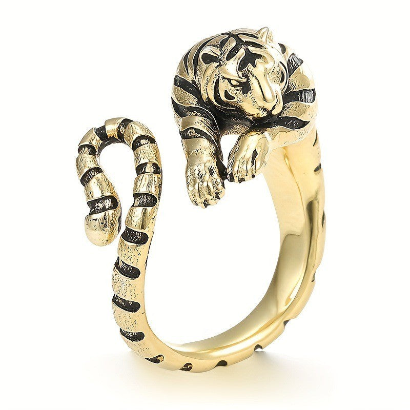 Striped Tiger Statement Ring