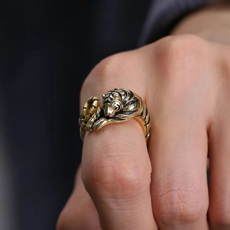 Striped Tiger Statement Ring