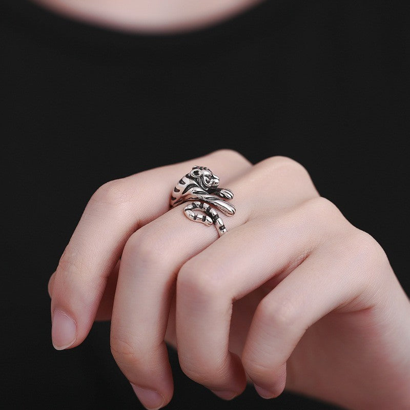 Striped Tiger Statement Ring
