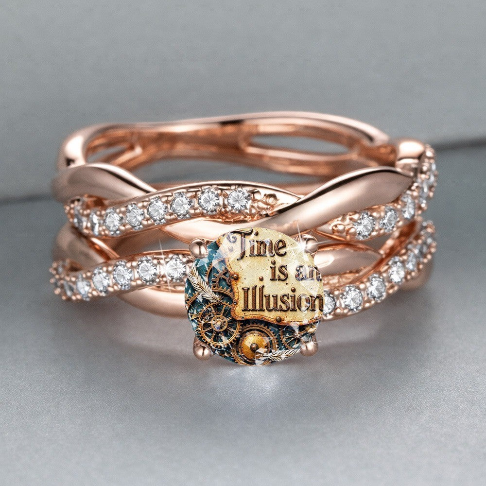 Steampunk Time Is An Illusion Ring
