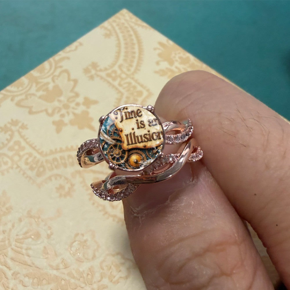Steampunk Time Is An Illusion Ring