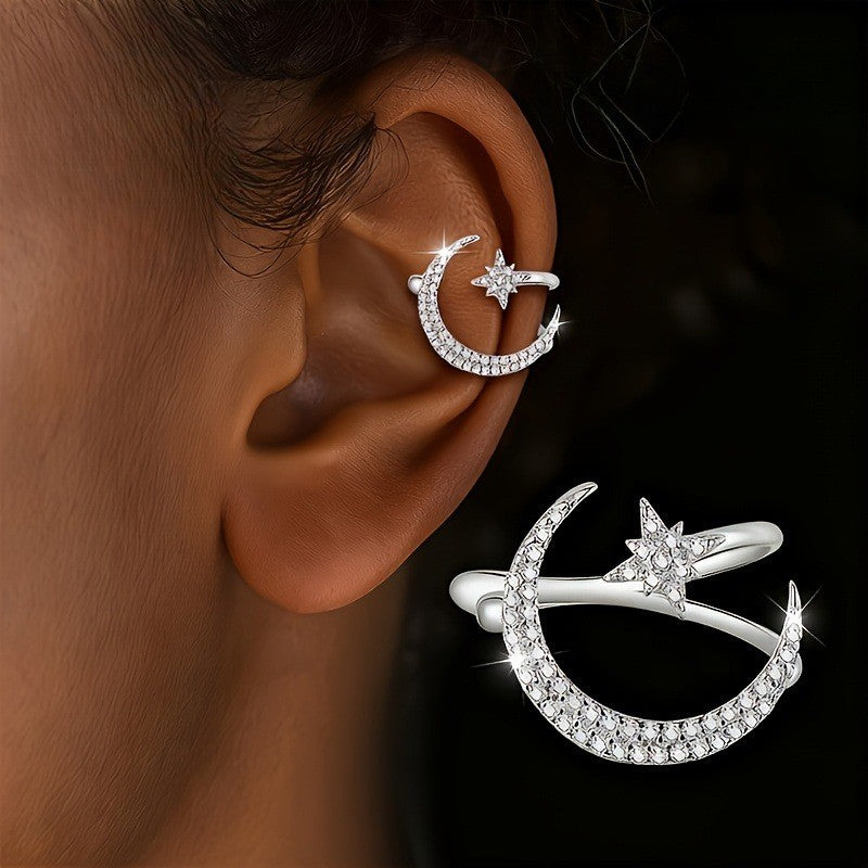 Crescent Moon & Star Earring