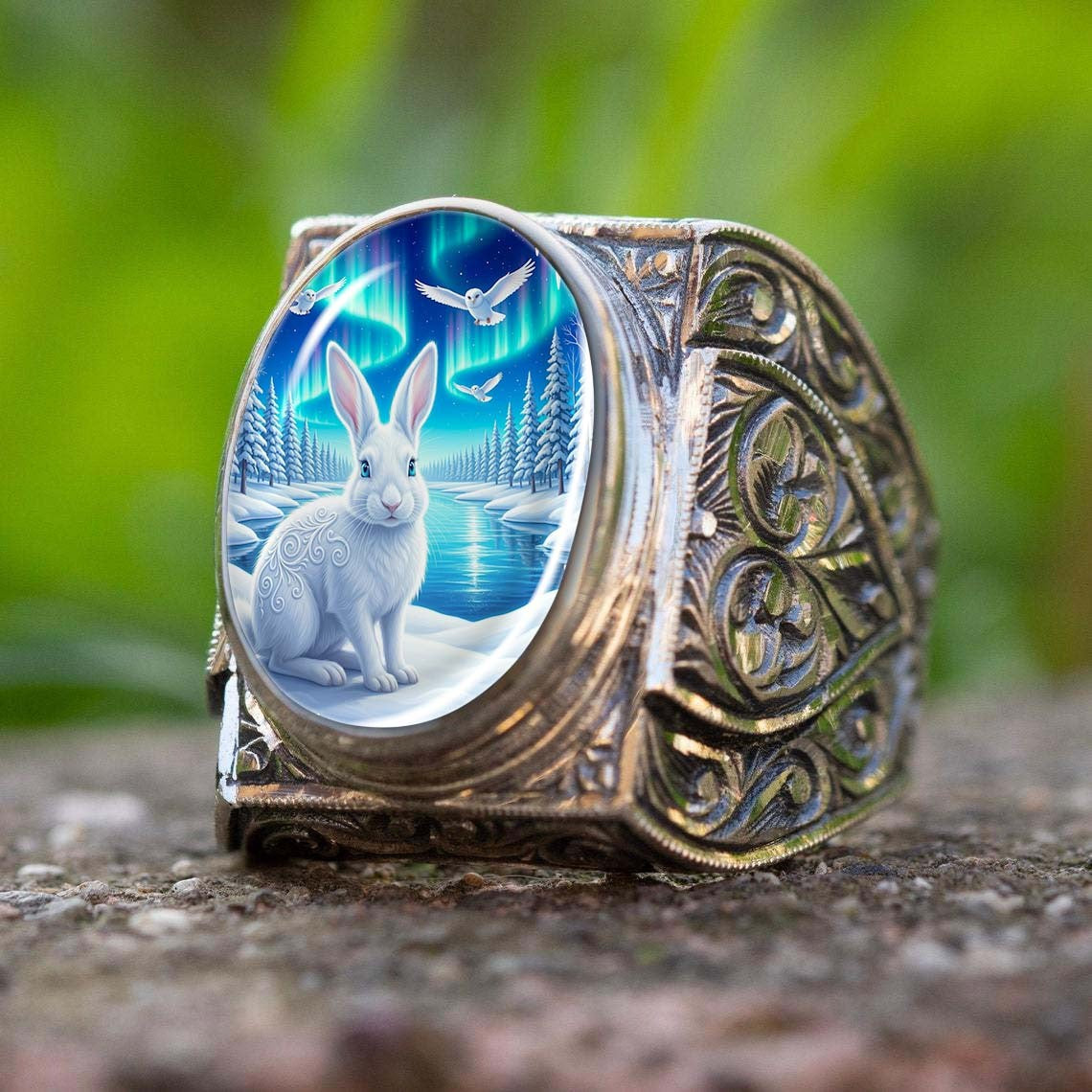 Winter Rabbit Statement Ring