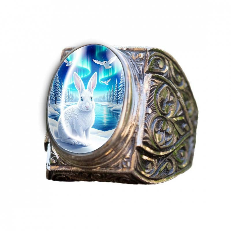 Winter Rabbit Statement Ring