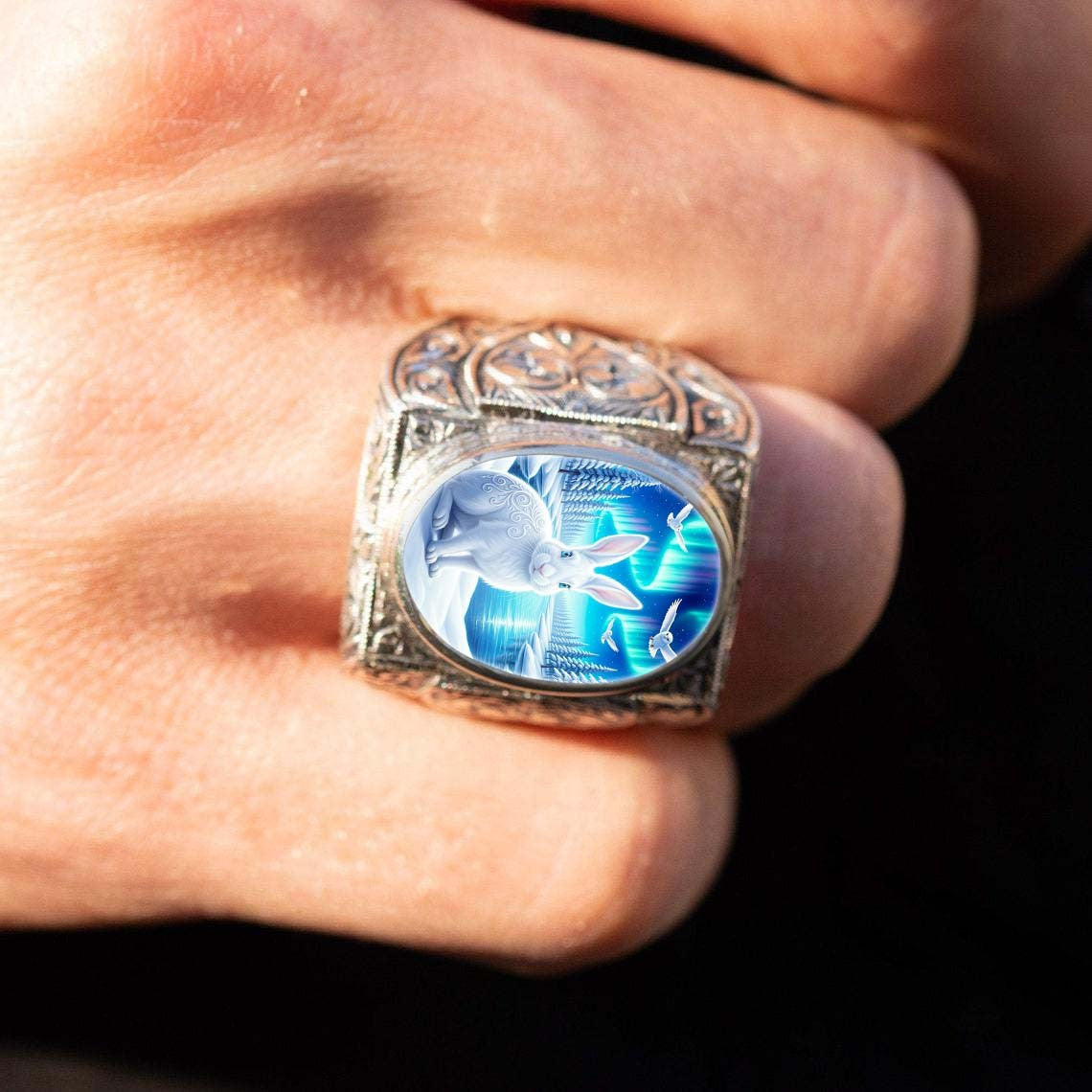Winter Rabbit Statement Ring