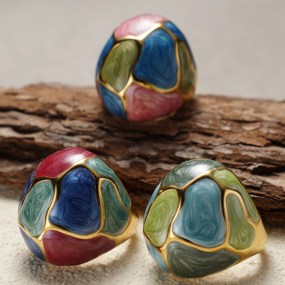 Multicolor Swirl Dome Ring