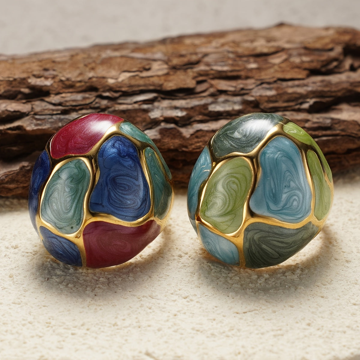 Multicolor Swirl Dome Ring