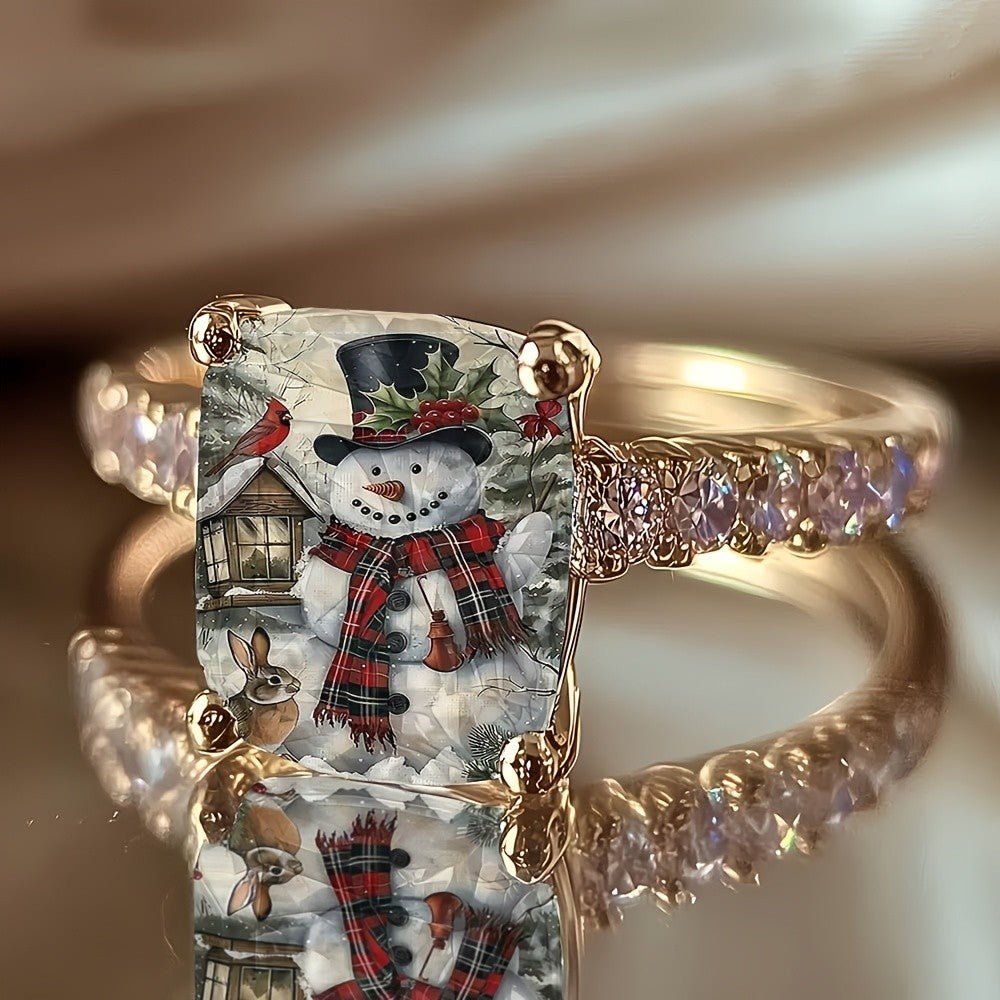 Snowman Square Ring
