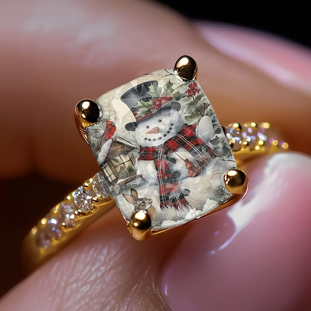 Snowman Square Ring