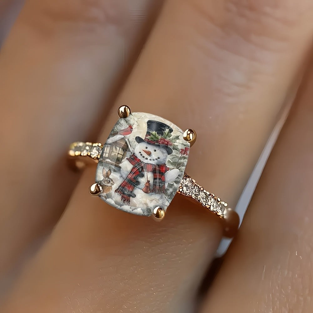 Snowman Square Ring