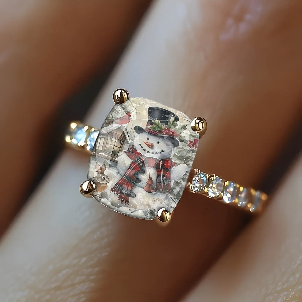 Snowman Square Ring