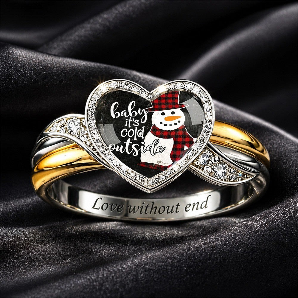 Snowman Heart Ring